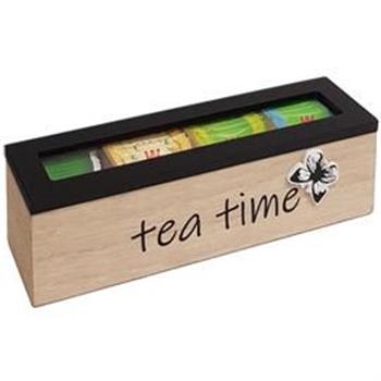 קופסת עץ לתה​​ 4 מחיצות  TEA TIME 